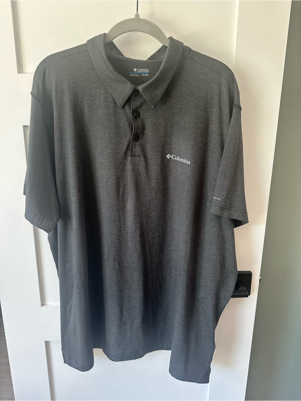 Columbia Omni-Wick Polo Shirt Mens XXL Short Charcoal Gray